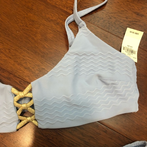 NWT Aerie Small Light Baby Blue Set - XS top, S High Waisted Bottoms - Picture 3 of 6